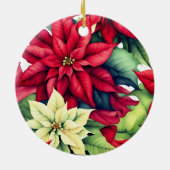 Poinsettia Flowers Keramisch Ornament (Achterkant)