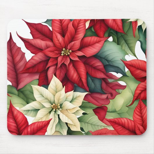 Poinsettia Flowers Muismat (Voorkant)