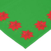Poinsettia Flowers on Green Tafelkleed (Gekanteld)