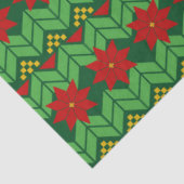 Poinsettia Flowers Red Gold and Green Holiday Tissuepapier (Detail)