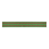 Poinsettia Flowers Red Gold and Green Pretty  Grosgrain Lint (Voorkant)