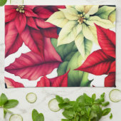 Poinsettia Flowers Theedoek (Gevouwen)