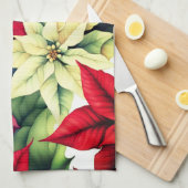Poinsettia Flowers Theedoek (Quarter Fold)