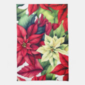 Poinsettia Flowers Theedoek (Verticaal)