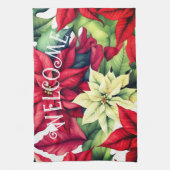 Poinsettia Flowers Theedoek (Verticaal)