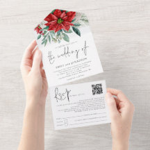 Poinsettia Foliage QR Code Script Weddenschap