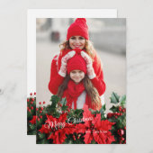 Poinsettia Foto Kerstkaart (Voorkant / Achterkant)