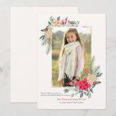 Poinsettia Foto Lijst Vakantie Groeten Kaart (Voorkant / Achterkant)