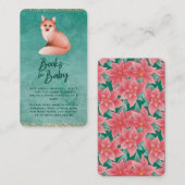 Poinsettia Fox Baby shower Book Request Informatiekaartje (Voorkant / Achterkant)