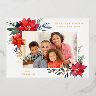 Poinsettia Frame H Foto Vakantie  Folie Uitnodiging