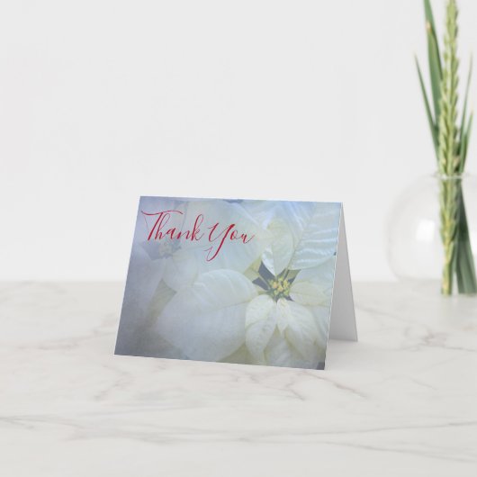 Poinsettia funeral thank you card feestdagen kaart (Voorkant)
