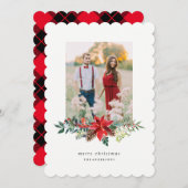 Poinsettia Garland-fotokaart Feestdagenkaart (Voorkant / Achterkant)