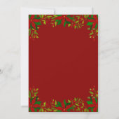 Poinsettia Garland Holiday Party Invitation Kaart (Achterkant)