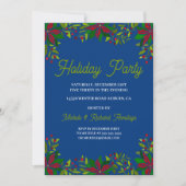 Poinsettia Garland Holiday Party Invitation Kaart (Voorkant)