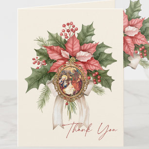 Poinsettia Geboorte van Jezus Religieuze Schrift Feestdagen Kaart