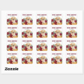 Poinsettia Gele Labrador Retriever Basket Vierkante Sticker (Vel)