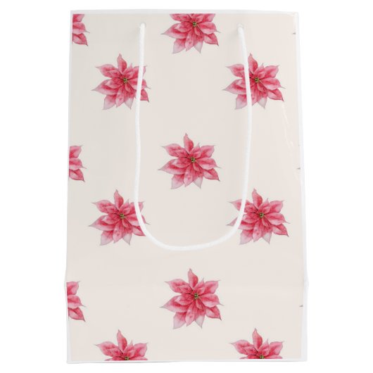 Poinsettia geschenkzak medium cadeauzakje (Achterkant)