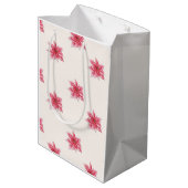 Poinsettia geschenkzak medium cadeauzakje (Achterkant Gekanteld)