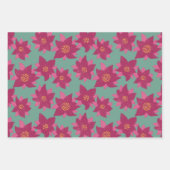 Poinsettia getextureerde illustratie gedurfde bloe inpakpapier vel (Voorkant 2)