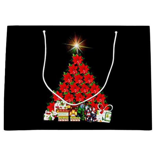 Poinsettia Gift Bag Groot Cadeauzakje (Voorkant)