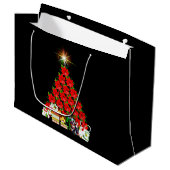 Poinsettia Gift Bag Groot Cadeauzakje (Voorkant Gekanteld)