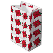 Poinsettia Gift Bag Medium Cadeauzakje (Voorkant Gekanteld)