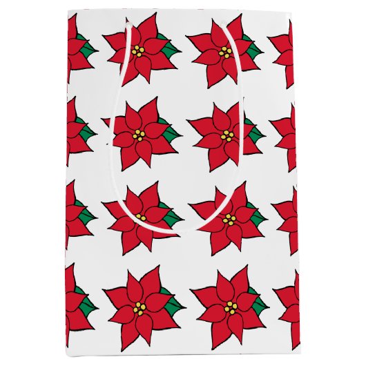 Poinsettia Gift Bag Medium Cadeauzakje (Voorkant)