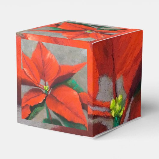 Poinsettia Gift Box Bedankdoosjes (Achterkant)