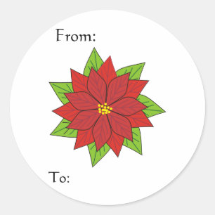 Poinsettia Gift Label