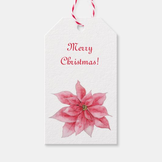 Poinsettia Gift Label Cadeaulabel (Voorkant)
