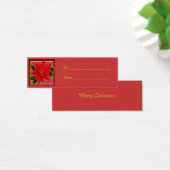 Poinsettia Gift Label Mini Visitekaartjes (Bureau)