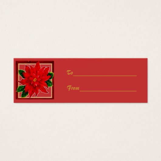 Poinsettia Gift Label Mini Visitekaartjes (Voorkant)