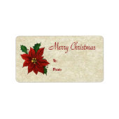 Poinsettia Gift Labels (Voorkant)