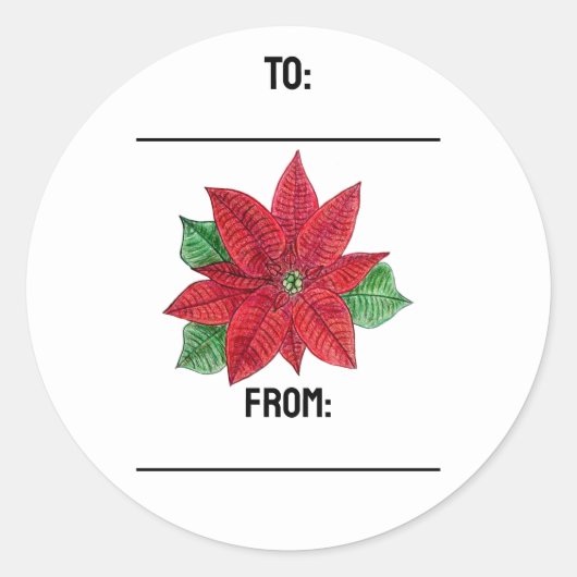 Poinsettia Gifting Stickers (Voorkant)