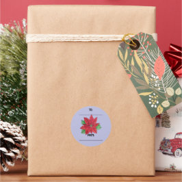 Poinsettia Gifting Stickers - Lavender