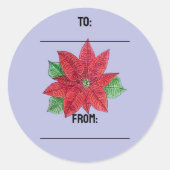 Poinsettia Gifting Stickers - Lavender (Voorkant)