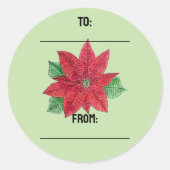 Poinsettia Gifting Stickers - Mint Green (Voorkant)