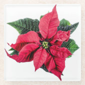 Poinsettia Glazen Onderzetter (Voorkant)