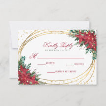 Poinsettia Gold Geometric Kerstbruiloft
