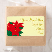 Poinsettia Gold-kerstthema Sticker labels (Insitu)