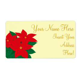 Poinsettia Gold-kerstthema Sticker labels