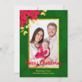 Poinsettia Gold Leaf & Trim Family - Kerstmis met  Feestdagenkaart (Voorkant)
