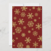 Poinsettia Gold Snowflakes Red kerst Brunch Kaart (Achterkant)