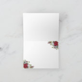 Poinsettia, gouden confetti zuster Kerstmis Kaart (Binnen)