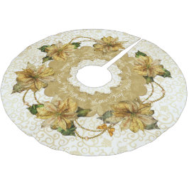 Poinsettia gouden kerstboomrok kerstboom rok