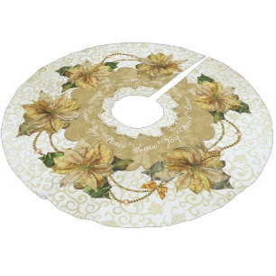 Poinsettia gouden kerstboomrok kerstboom rok