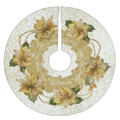 Poinsettia gouden kerstboomrok kerstboom rok (Voorkant)