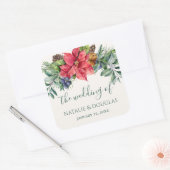 Poinsettia Greenery Foliage Wedding Sticker (Envelop)
