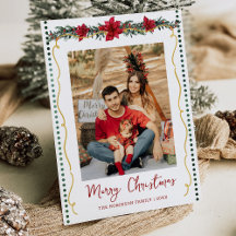 Poinsettia Greenery Gold Merry Christmas 1 Foto