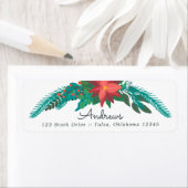 Poinsettia Greenery Return Address Label (Insitu)